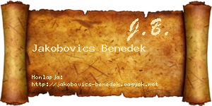 Jakobovics Benedek névjegykártya